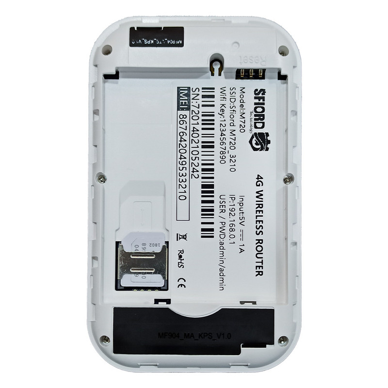 مودم جیبی 4G LTE اسفیورد مدل M720 با باتری 3000 میلیآمپر ساعت، پشتیبانی از 4.5G، اتصال همزمان تا 10 کاربر، سرعت دانلود 150 مگابیت بر ثانیه، وایفای 802.11b/g/n و قابلیت اتصال USB