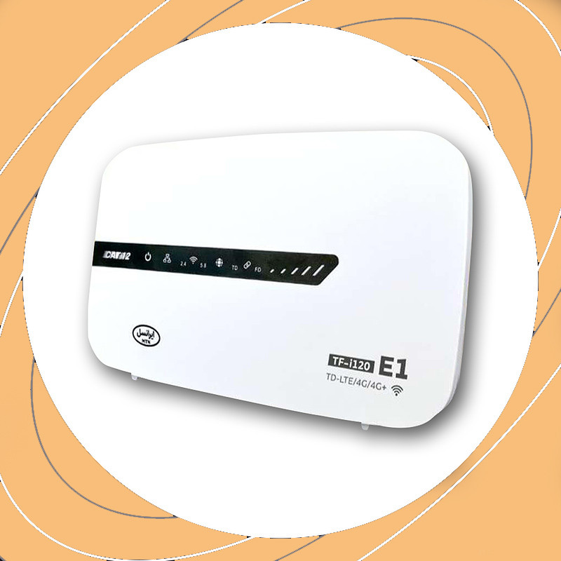 مودم روتر 4.5G ایرانسل مدل TF-i120 E1 با اتصال وایفای و کابل LAN، پشتیبانی از 32 کاربر، سیمکارت و 300 گیگابایت اینترنت 3 ماهه